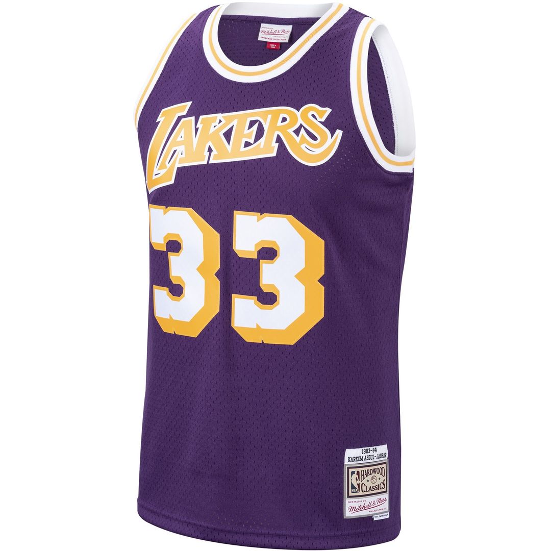 Los Angeles Lakers Kareem Abdul - Jabbar Mitchell & Ness Hardwood Classics Swingman Jersey - Purple Team Jersey Sports Fan Apparel