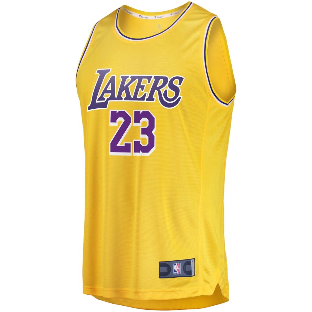 Los Angeles Lakers LeBron James Fanatics Big & Tall Fast Break Player Jersey - Gold - Icon Edition Team Jersey Sports Fan Apparel