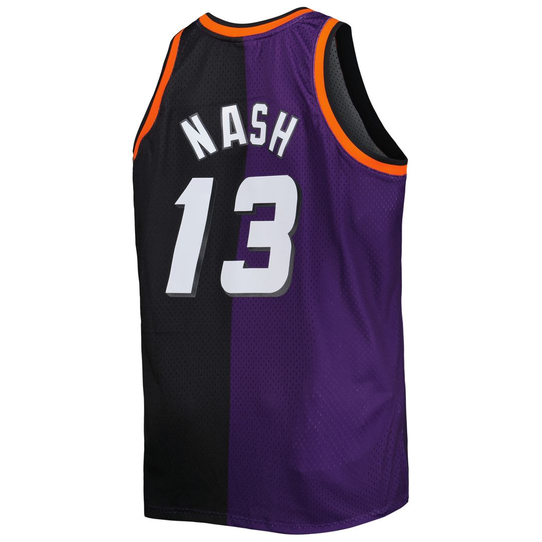 Phoenix Suns Steve Nash Mitchell & Ness Big & Tall Hardwood Classics 1996/97 Split Swingman Jersey - Purple/Black Team Jersey Sports Fan Apparel