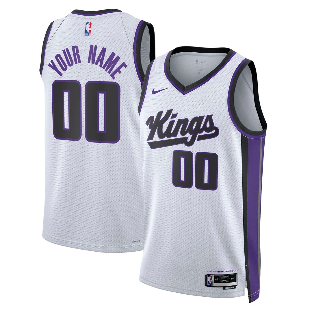Sacramento Kings Nike Unisex Swingman Custom Jersey - Association Edition - White Team Jersey Sports Fan Apparel