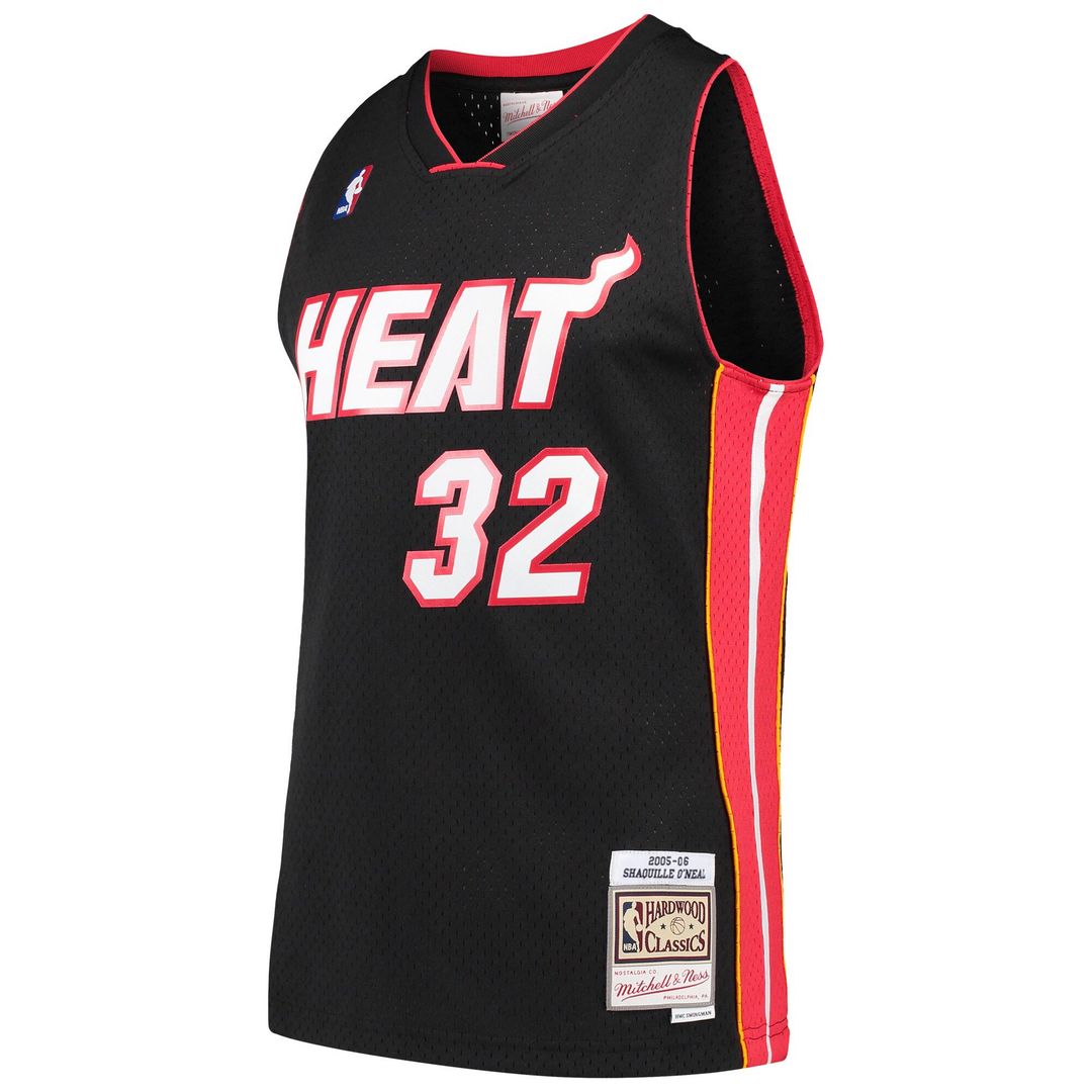 Miami Heat Shaquille O'Neal Mitchell & Ness Hardwood Classics Swingman Jersey - Black Team Jersey Sports Fan Apparel