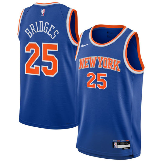 New York Knicks Mikal Bridges Nike Youth Swingman Jersey - Icon Edition - Blue Team Jersey Sports Fan Apparel