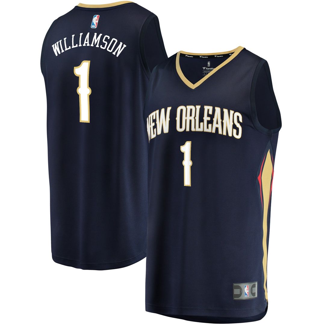 New Orleans Pelicans Zion Williamson Fanatics Fast Break Replica Jersey Navy - Icon Edition Team Jersey Sports Fan Apparel