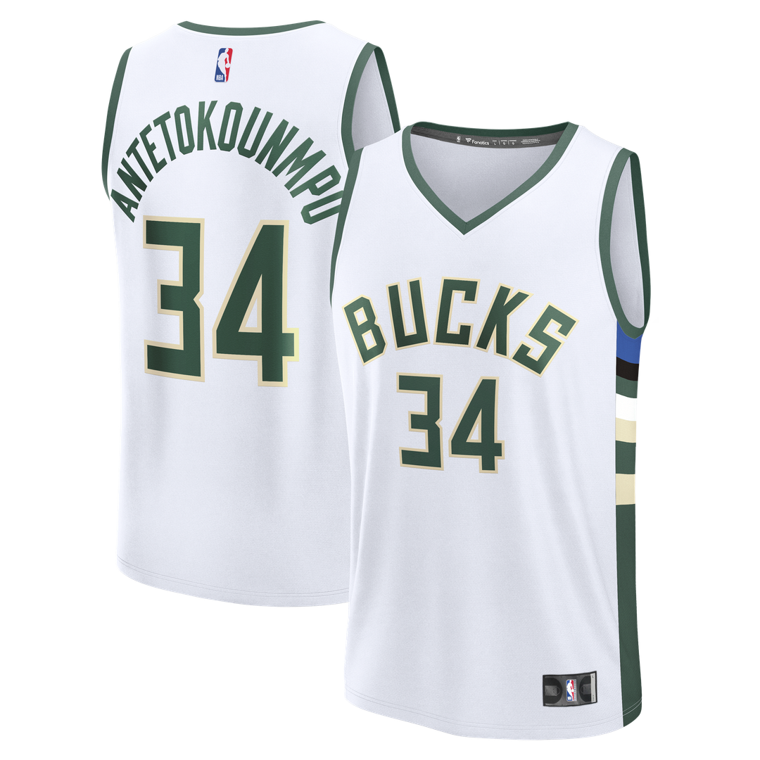 Milwaukee Bucks Giannis Antetokounmpo Fanatics Fast Break Replica Player Jersey - Association Edition - White Team Jersey Sports Fan Apparel