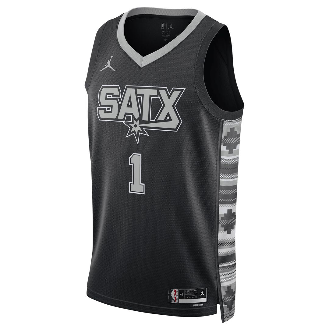San Antonio Spurs Victor Wembanyama Jordan Brand Unisex Swingman Jersey - Statement Edition - Black Team Jersey Sports Fan Apparel