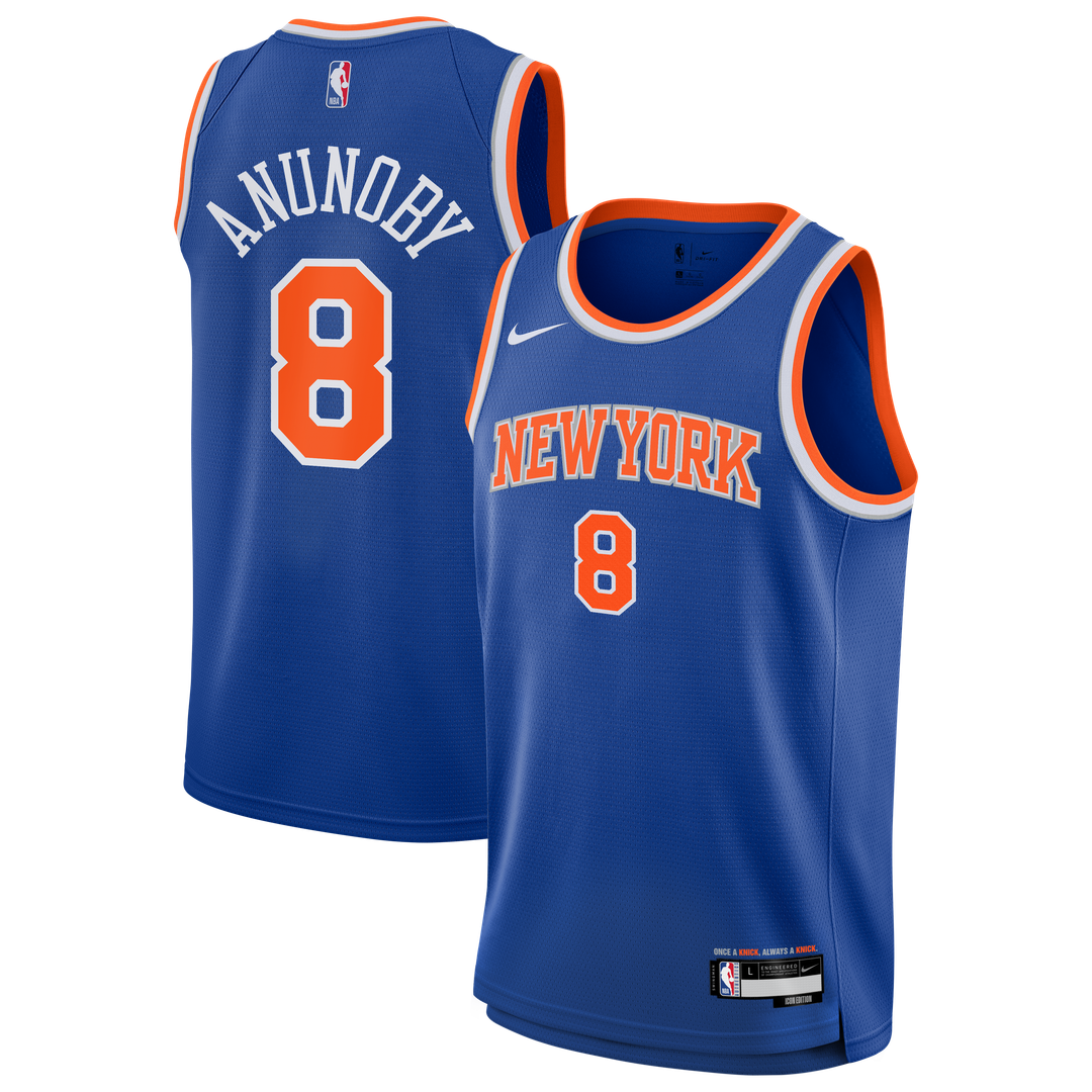 New York Knicks OG Anunoby Nike Youth Swingman Jersey - Icon Edition - Blue Team Jersey Sports Fan Apparel