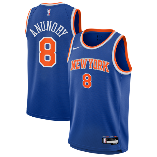 New York Knicks OG Anunoby Nike Youth Swingman Jersey - Icon Edition - Blue Team Jersey Sports Fan Apparel