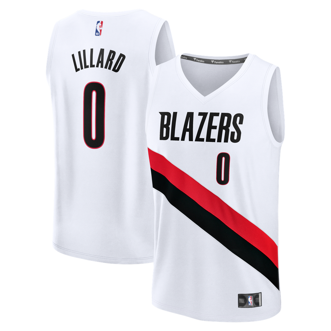 Portland Trail Blazers Damian Lillard Fanatics Fast Break Replica Jersey - White - Association Edition Team Jersey Sports Fan Apparel