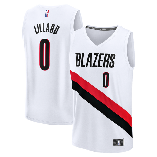 Portland Trail Blazers Damian Lillard Fanatics Fast Break Replica Jersey - White - Association Edition Team Jersey Sports Fan Apparel