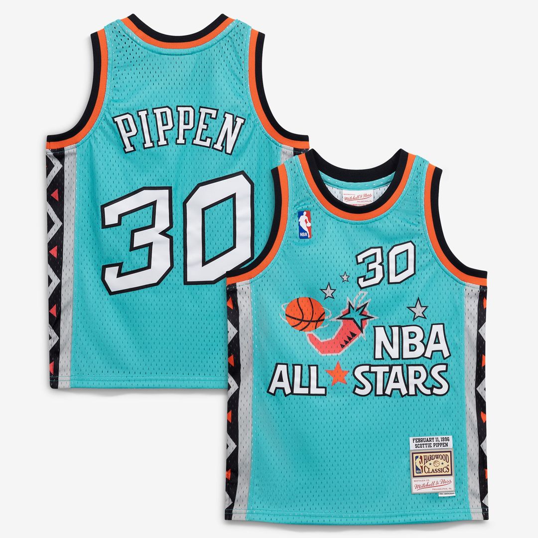 Scottie Pippen 1996 NBA All - Star Game Mitchell & Ness Youth Hardwood Classics Swingman Jersey - Teal Team Jersey Sports Fan Apparel
