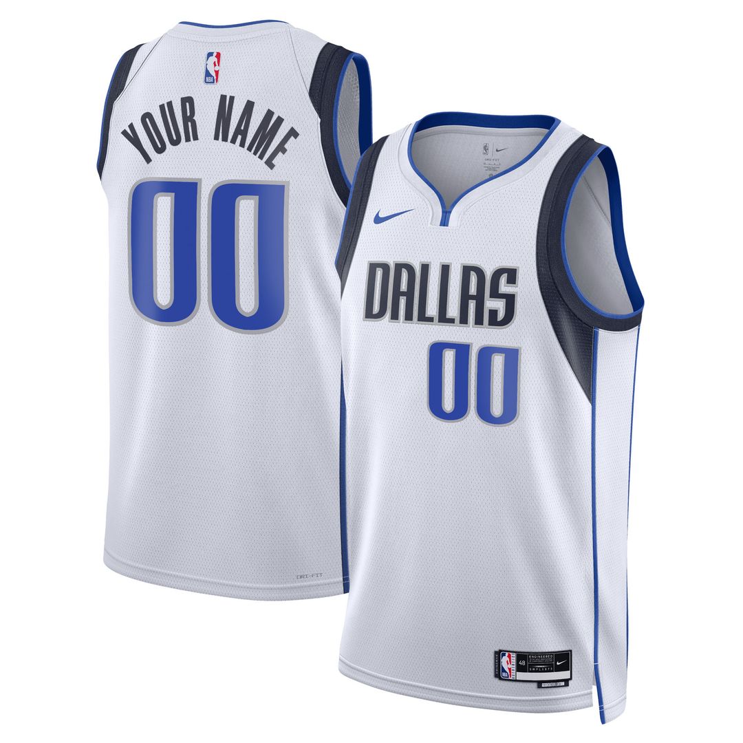 Dallas Mavericks Nike Unisex Swingman Custom Jersey White - Association Edition Team Jersey Sports Fan Apparel
