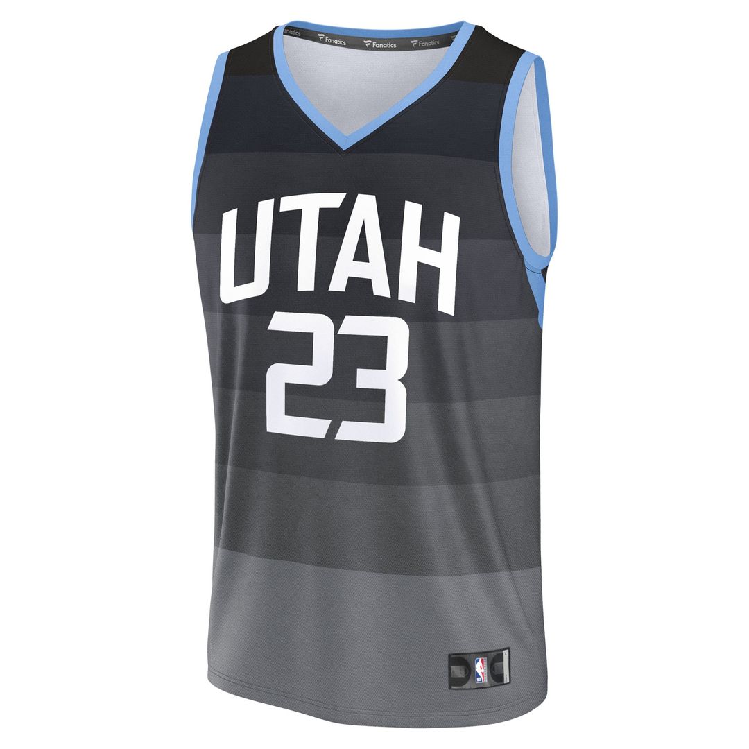 Utah Jazz Lauri Markkanen Fanatics Youth Fast Break Jersey - City Edition - Black Team Jersey Sports Fan Apparel