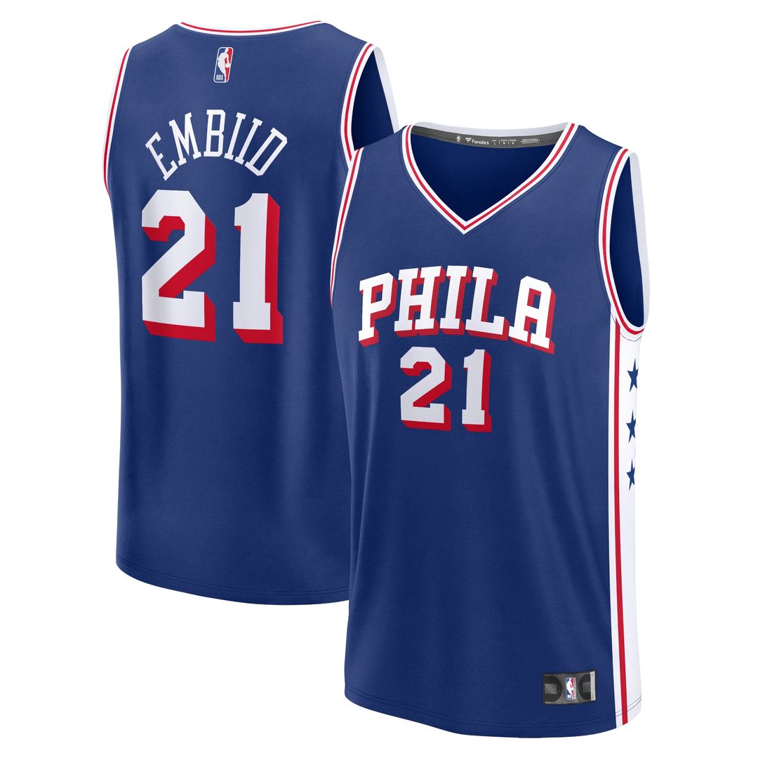Philadelphia 76ers Joel Embiid Fanatics Fast Break Replica Jersey - Icon Edition - Royal Team Jersey Sports Fan Apparel