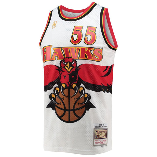 Atlanta Hawks Dikembe Mutombo Mitchell & Ness 1996/97 Hardwood Classics Swingman Jersey - White Team Jersey Sports Fan Apparel