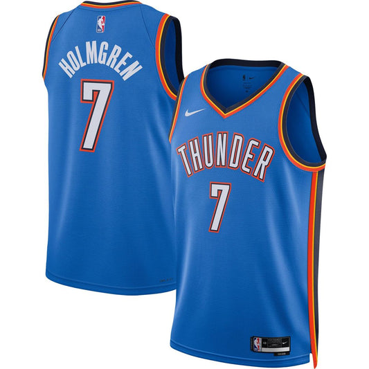 Oklahoma City Thunder Chet Holmgren Nike Unisex 2022 NBA Draft First Round Pick Player Swingman Jersey - Icon Edition - Blue Team Jersey Sports Fan Ap