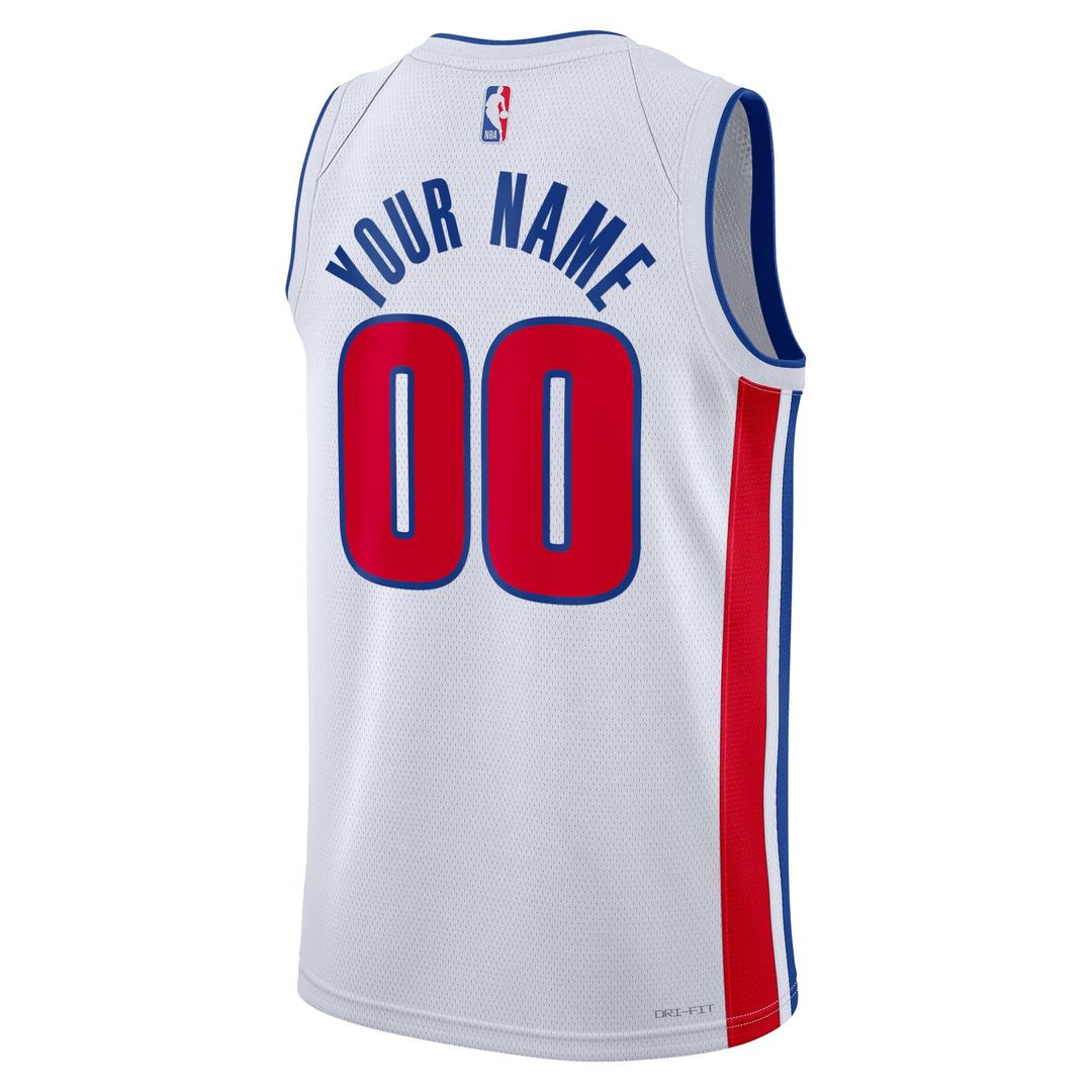 Detroit Pistons Nike Unisex Swingman Custom Jersey White - Association Edition Team Jersey Sports Fan Apparel