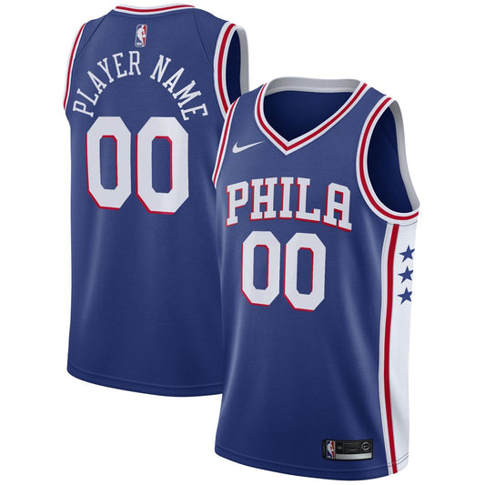 Philadelphia 76ers Nike 2020/21 Swingman Custom Jersey - Icon Edition - Royal Team Jersey Sports Fan Apparel