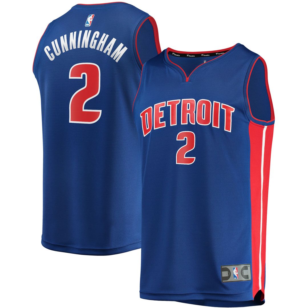 Detroit Pistons Cade Cunningham Fanatics Fast Break Replica Jersey - Icon Edition - Blue Team Jersey Sports Fan Apparel
