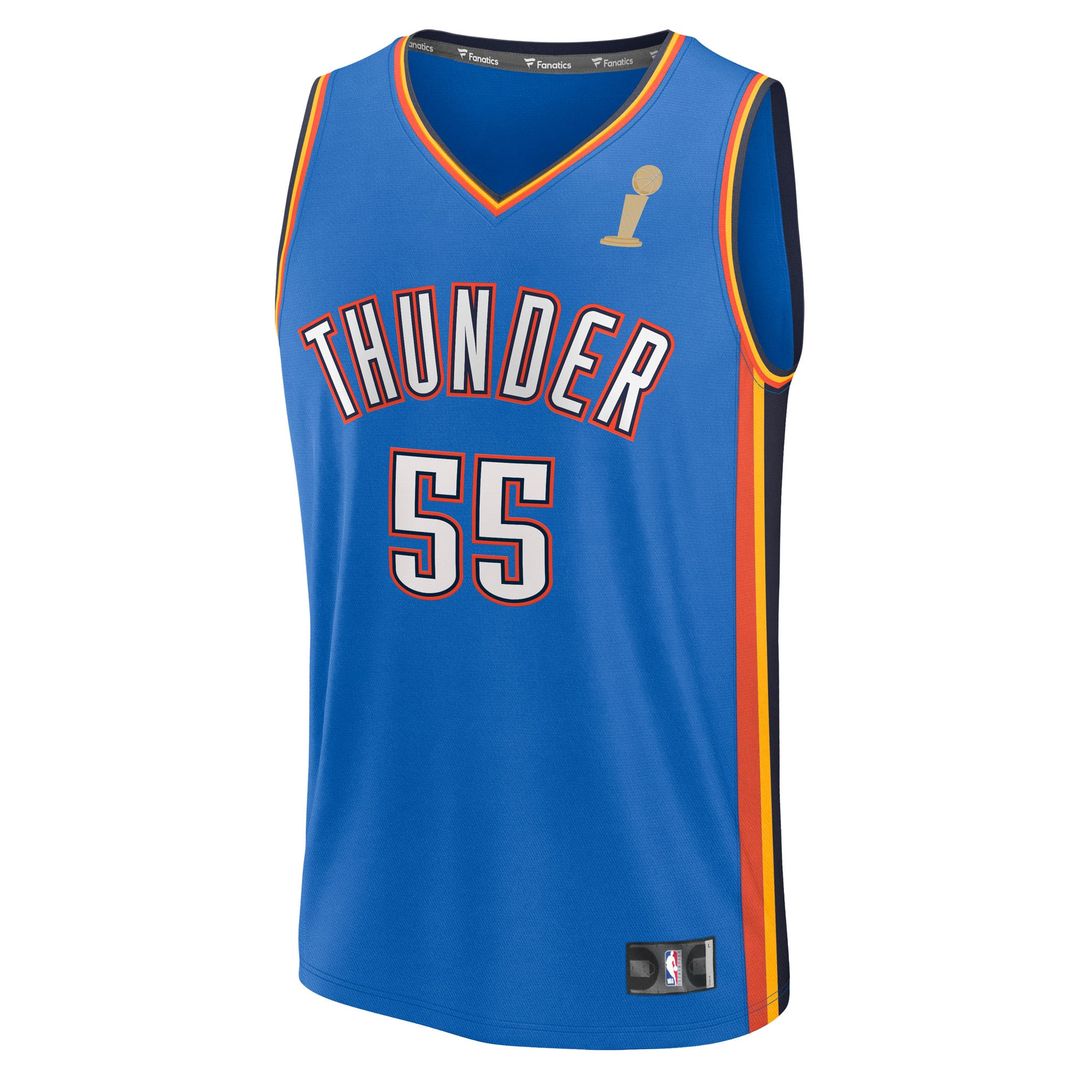 Oklahoma City Thunder Isaiah Hartenstein Fanatics Youth 2025 NBA Finals Champions Fast Break Replica Player Jersey - Blue - Icon Edition Team Jersey S