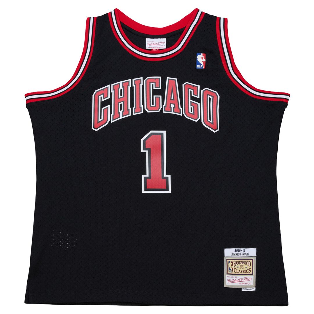 Chicago Bulls Derrick Rose Mitchell & Ness Big & Tall 2010/11 Swingman Jersey - Black Team Jersey Sports Fan Apparel