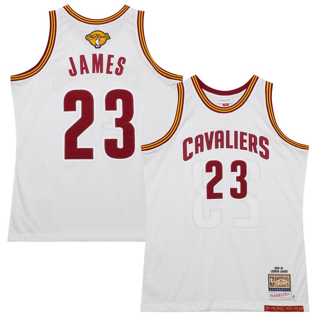 Cleveland Cavaliers LeBron James Mitchell & Ness 2015/16 Hardwood Classics Authentic Jersey - White Team Jersey Sports Fan Apparel