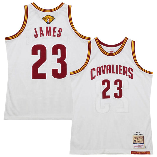 Cleveland Cavaliers LeBron James Mitchell & Ness 2015/16 Hardwood Classics Authentic Jersey - White Team Jersey Sports Fan Apparel