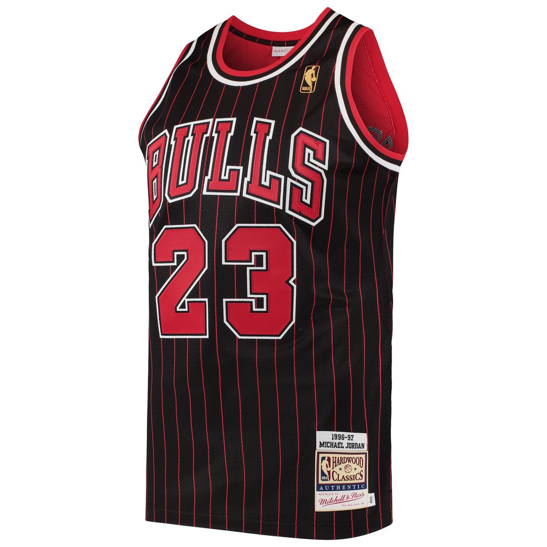 Chicago Bulls Michael Jordan Mitchell & Ness 1996/97 Hardwood Classics Authentic Jersey - Black Team Jersey Sports Fan Apparel
