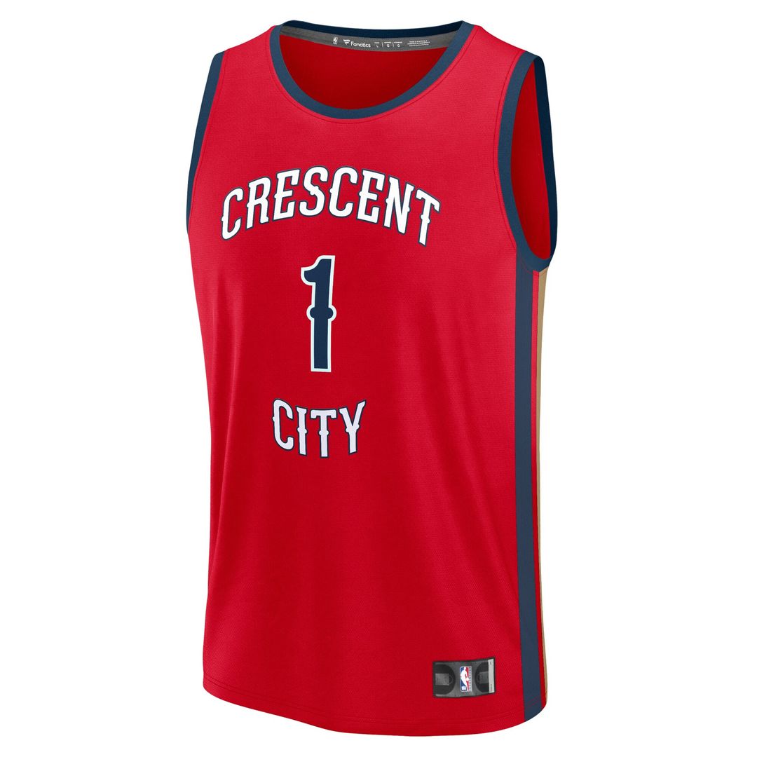 New Orleans Pelicans Zion Williamson Fanatics Fast Break Replica Jersey - Statement Edition - Red Team Jersey Sports Fan Apparel