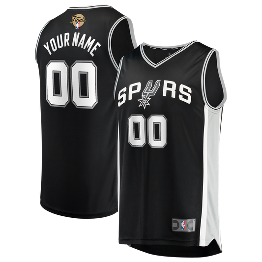 San Antonio Spurs Fanatics 2026 NBA Finals Patch Fast Break Custom Jersey - Black - Icon Edition Team Jersey Sports Fan Apparel