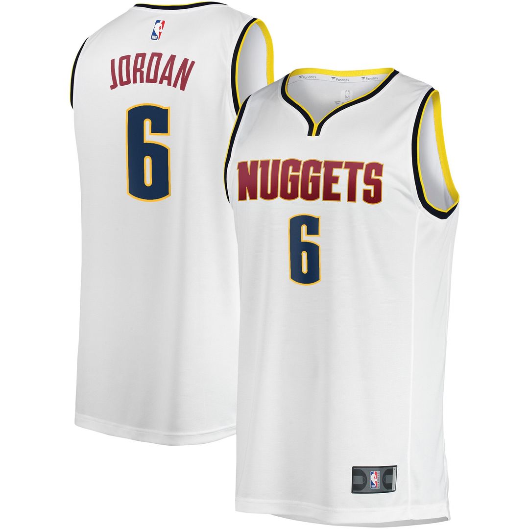 Denver Nuggets DeAndre Jordan Fanatics Fast Break Player Jersey - Association Edition - White Team Jersey Sports Fan Apparel