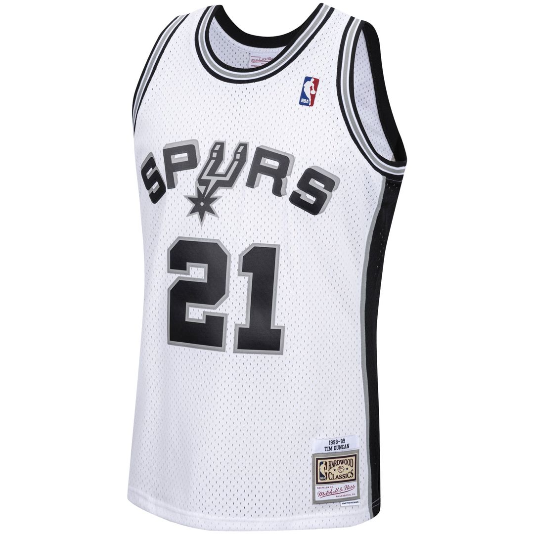 San Antonio Spurs Tim Duncan Mitchell & Ness 1998/99 Hardwood Classics Swingman Jersey - White Team Jersey Sports Fan Apparel