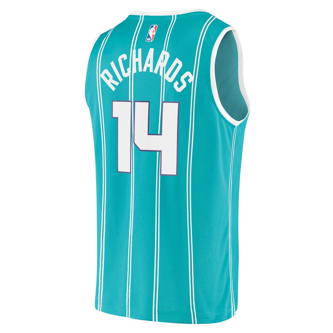 Charlotte Hornets Nick Richards Fanatics Fast Break Replica Jersey - Icon Edition - Teal Team Jersey Sports Fan Apparel