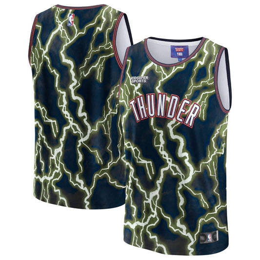 Oklahoma City Thunder NBA & KidSuper Studios by Fanatics Unisex Hometown Jersey - Black Team Jersey Sports Fan Apparel