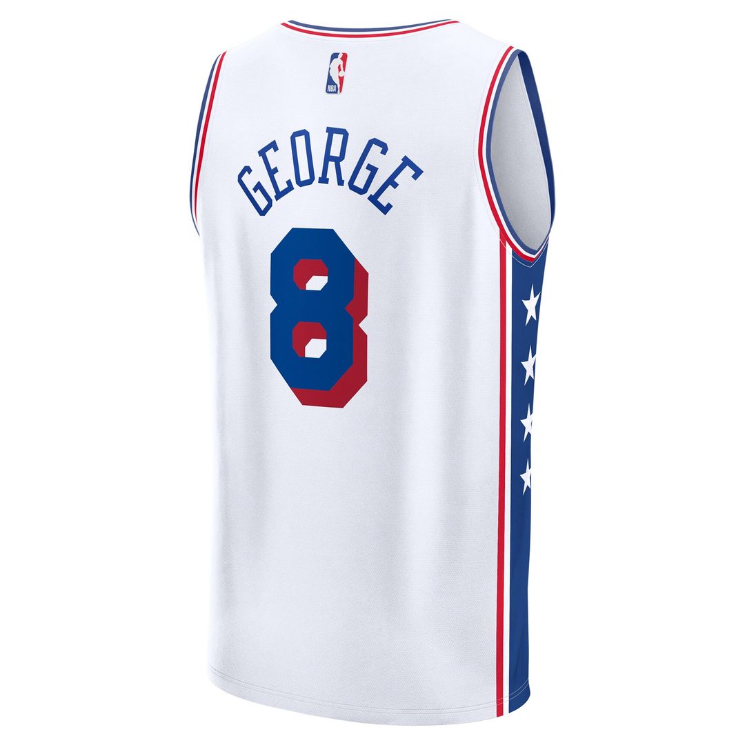 Philadelphia 76ers Paul George Fanatics Youth Fast Break Replica Player Jersey - Association Edition - White Team Jersey Sports Fan Apparel
