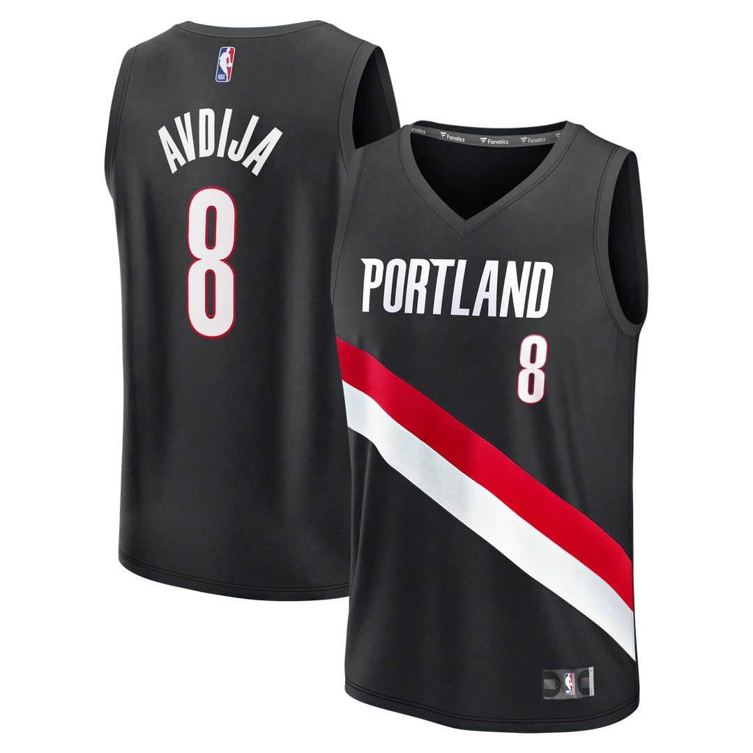 Portland Trail Blazers Deni Avdija Fanatics Fast Break Replica Jersey - Icon Edition - Black Team Jersey Sports Fan Apparel