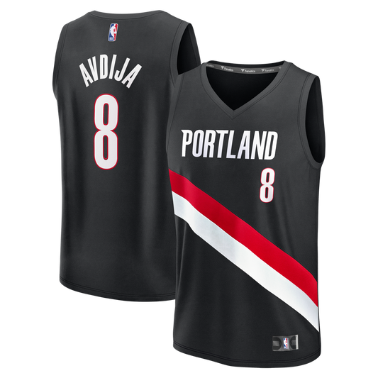 Portland Trail Blazers Deni Avdija Fanatics Fast Break Replica Jersey - Icon Edition - Black Team Jersey Sports Fan Apparel