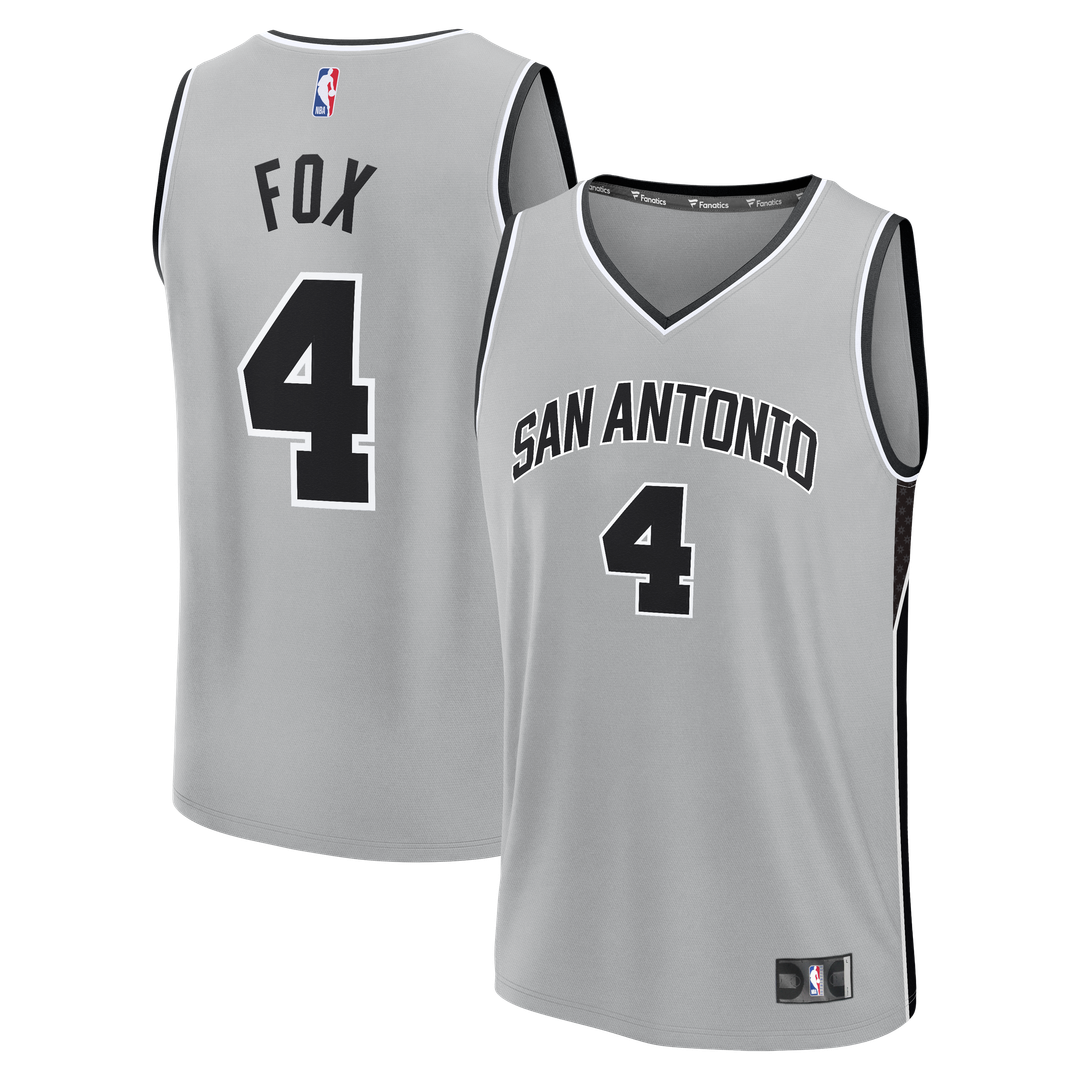 San Antonio Spurs De'Aaron Fox Fanatics Youth Fast Break Jersey - Statement Edition - Silver Team Jersey Sports Fan Apparel