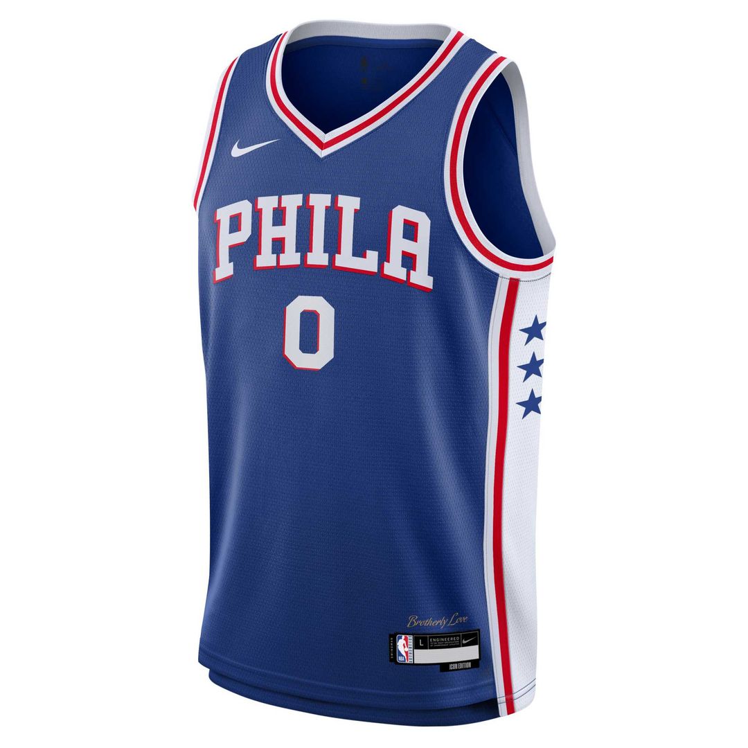 Philadelphia 76ers Tyrese Maxey Nike Youth Swingman Jersey - Icon Edition - Royal Team Jersey Sports Fan Apparel