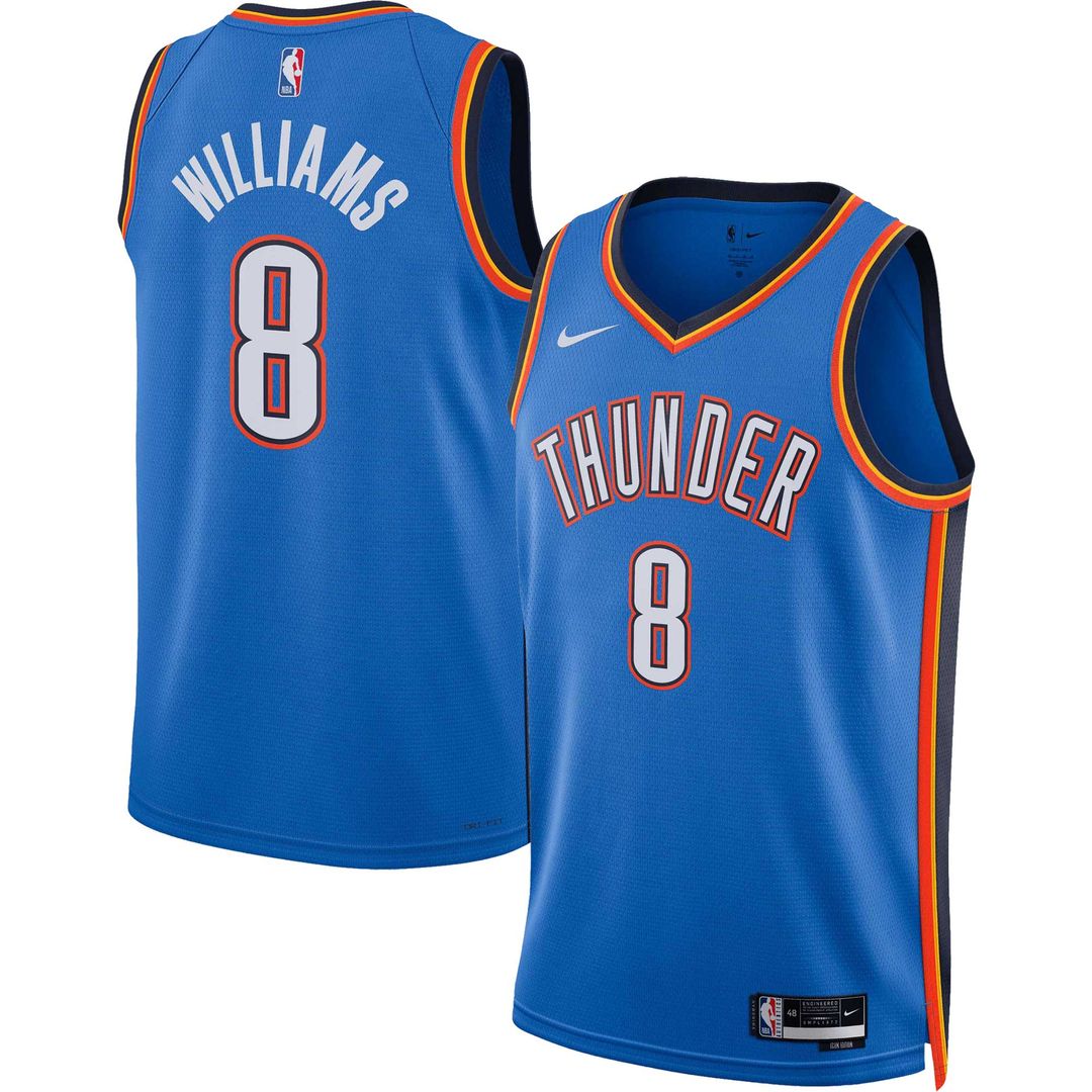 Oklahoma City Thunder Jalen Williams Nike Unisex Swingman Jersey - Icon Edition - Blue Team Jersey Sports Fan Apparel
