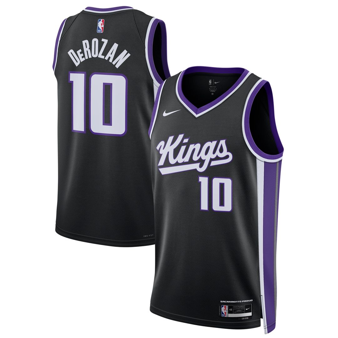 Sacramento Kings DeMar DeRozan Nike Unisex Swingman Player Jersey - Icon Edition - Black Team Jersey Sports Fan Apparel