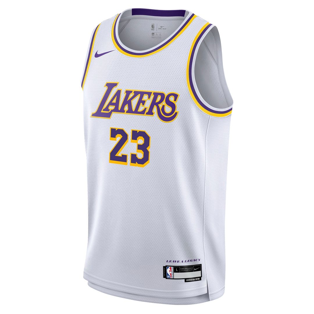 Los Angeles Lakers LeBron James Nike Youth Swingman Jersey - Association Edition - White Team Jersey Sports Fan Apparel