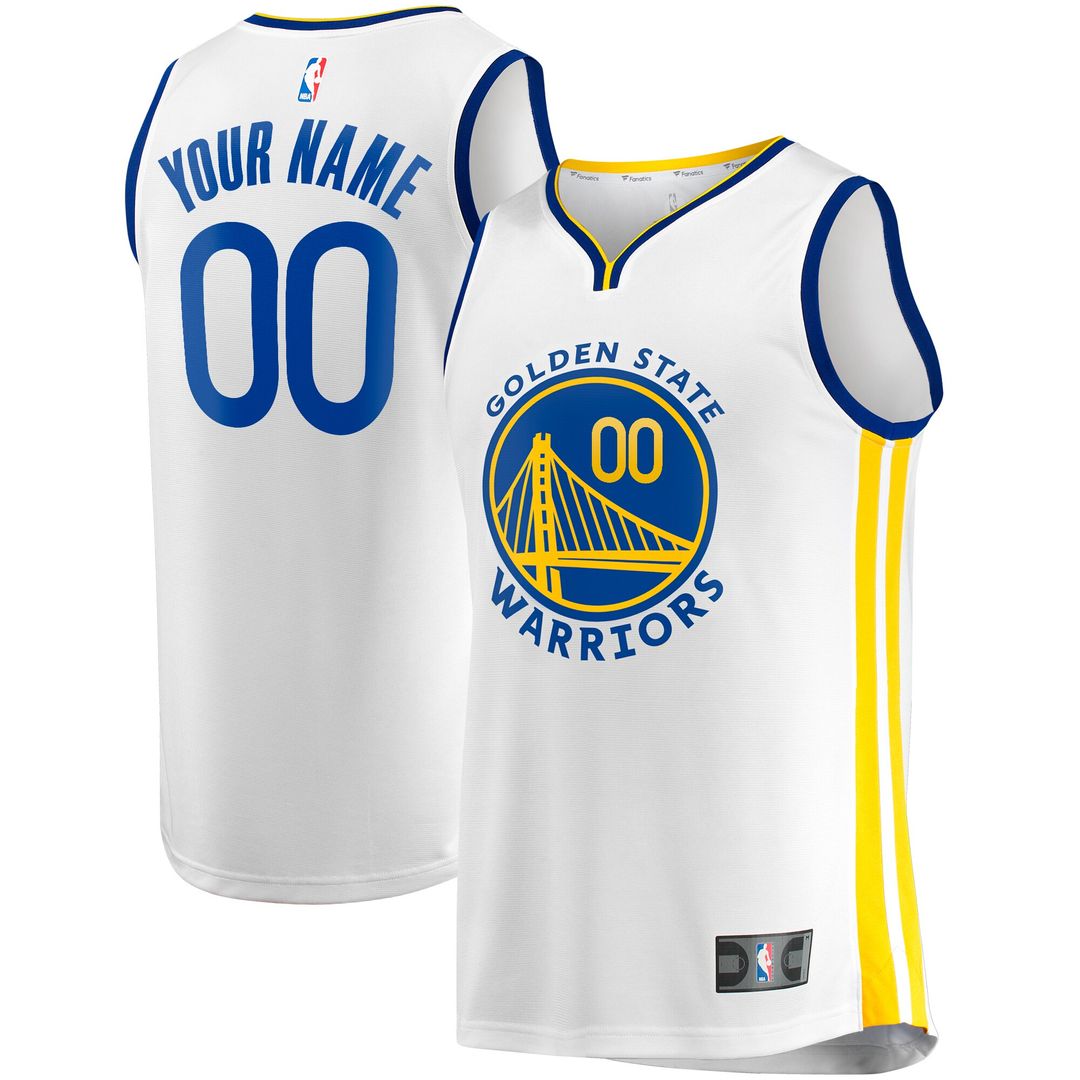 Golden State Warriors Fanatics Youth Fast Break Replica Custom Jersey - Association Edition - White Team Jersey Sports Fan Apparel