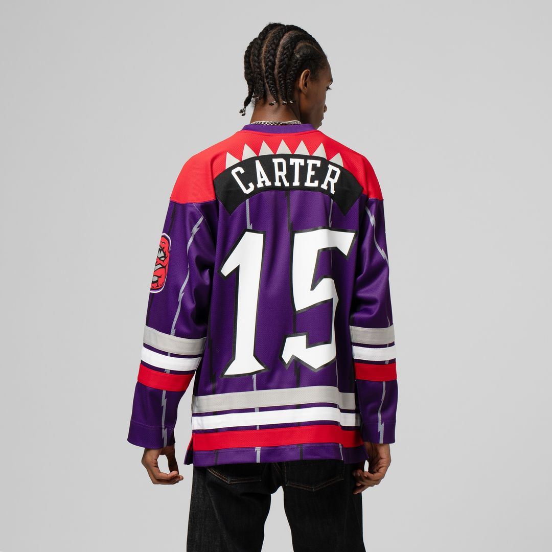 Toronto Raptors Vince Carter Mitchell & Ness Unisex Maxxed Out Fashion Hockey Jersey - Purple Team Jersey Sports Fan Apparel