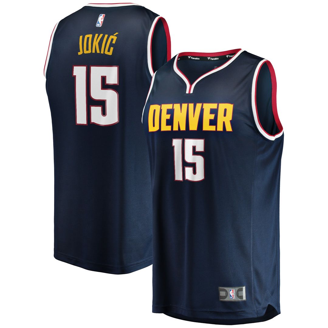 Denver Nuggets Nikola Jokic Fanatics Fast Break Player Jersey - Icon Edition - Navy Team Jersey Sports Fan Apparel