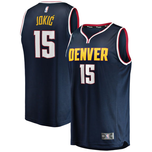 Denver Nuggets Nikola Jokic Fanatics Fast Break Player Jersey - Icon Edition - Navy Team Jersey Sports Fan Apparel