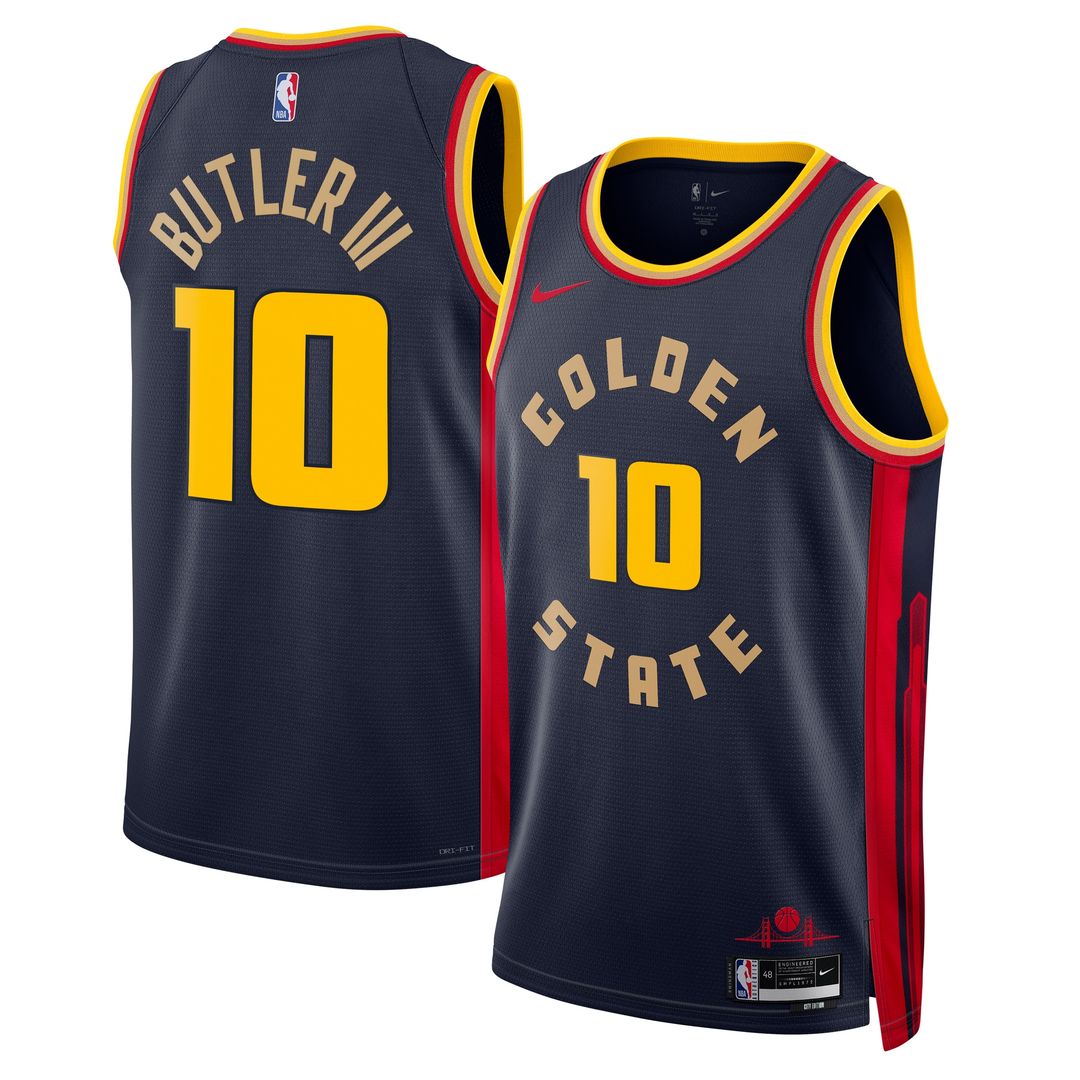 Golden State Warriors Jimmy Butler Nike Unisex Swingman Jersey - City Edition - Navy Team Jersey Sports Fan Apparel