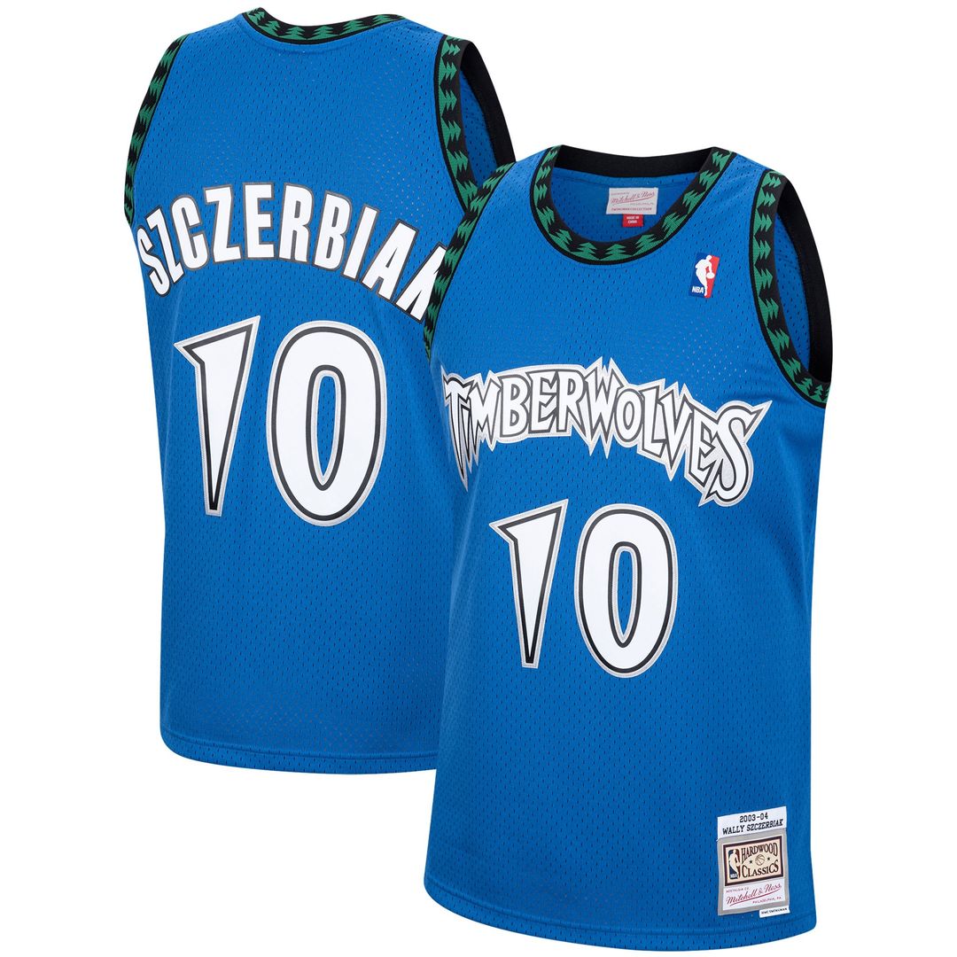 Minnesota Timberwolves Wally Szczerbiak Mitchell & Ness 2003/04 Hardwood Classics Swingman Jersey - Blue Team Jersey Sports Fan Apparel