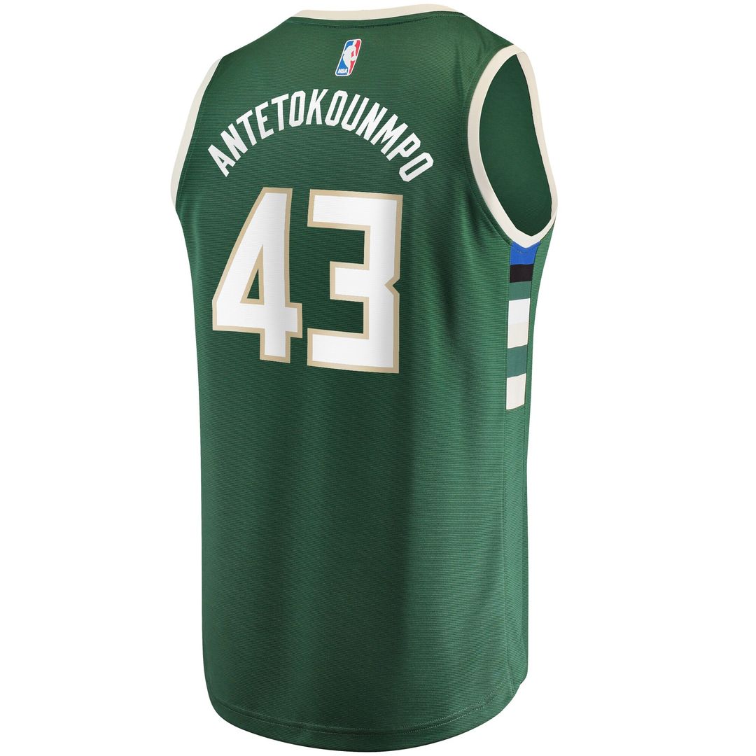 Milwaukee Bucks Thanasis Antetokounmpo Fanatics Fast Break Replica Player Jersey - Icon Edition - Hunter Green Team Jersey Sports Fan Apparel