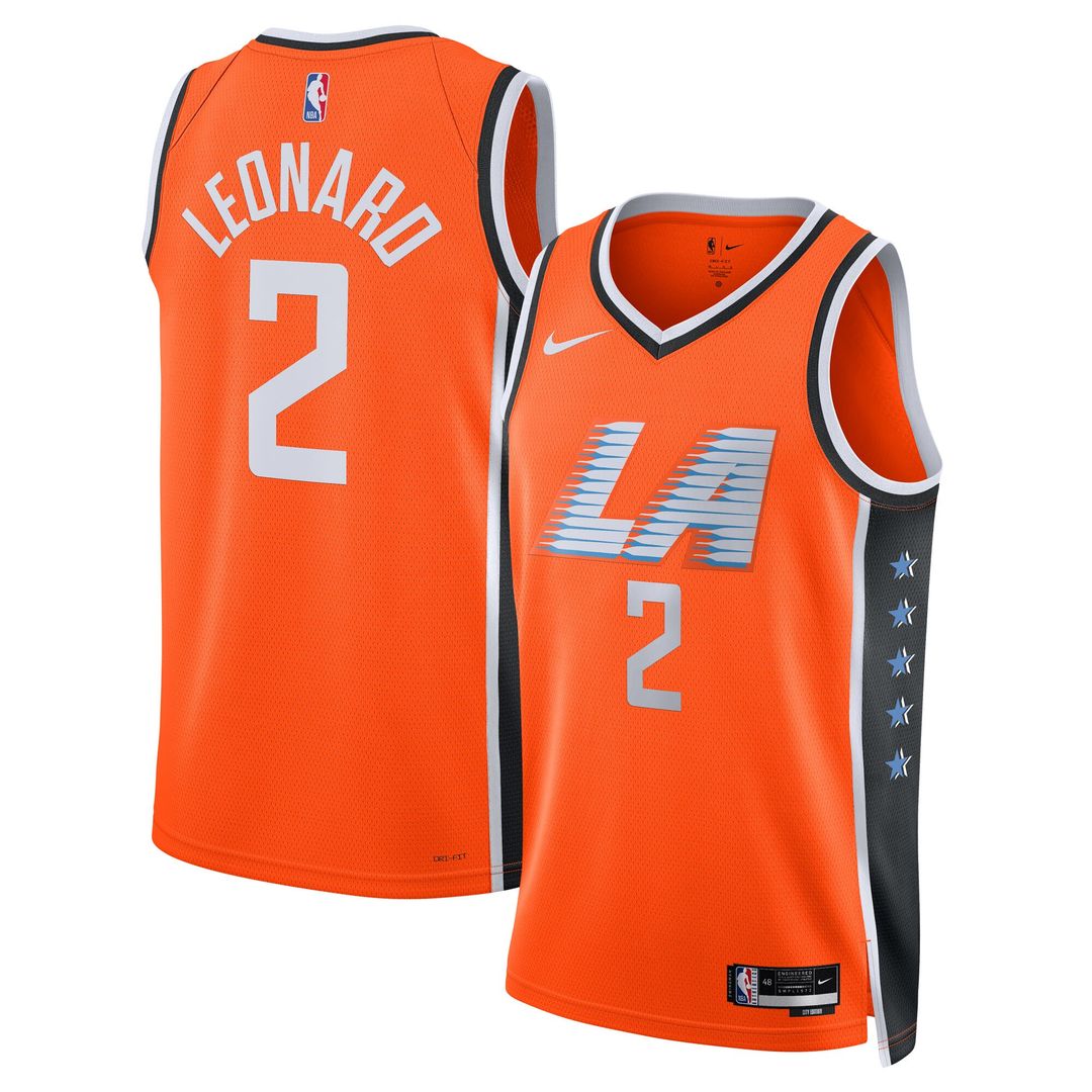 LA Clippers Kawhi Leonard Nike Unisex 2025/26 Swingman Jersey - Orange - City Edition Team Jersey Sports Fan Apparel