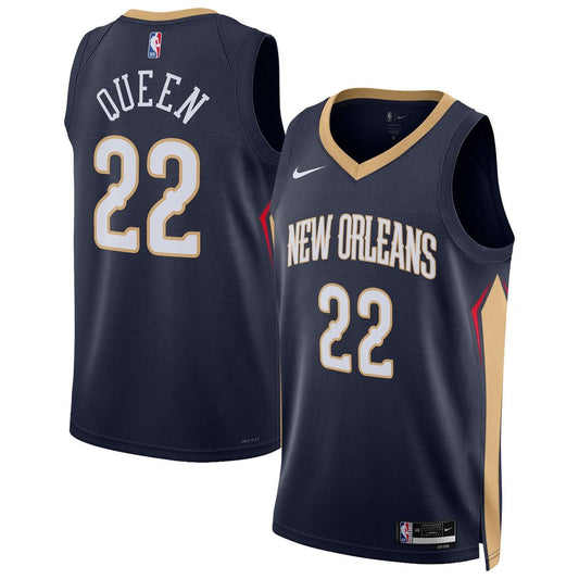 New Orleans Pelicans Derik Queen Nike Unisex Swingman Jersey - Icon Edition - Navy Team Jersey Sports Fan Apparel